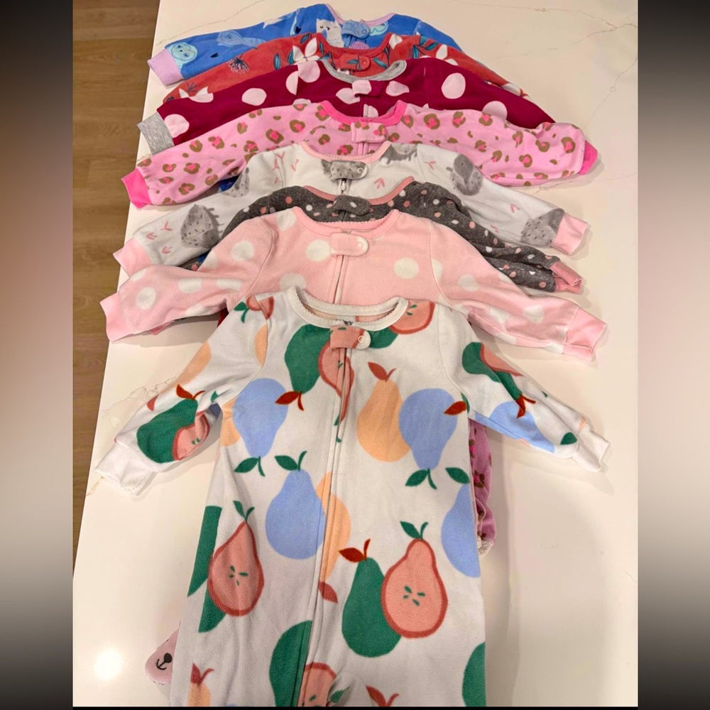 8 Carters fleece sleepers